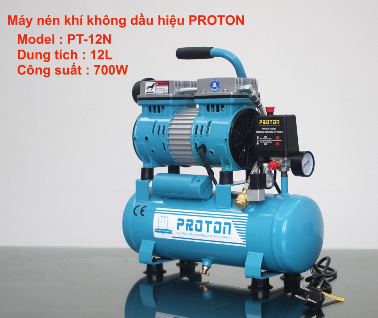 Máy nén khí không dầu PROTON 12 lít